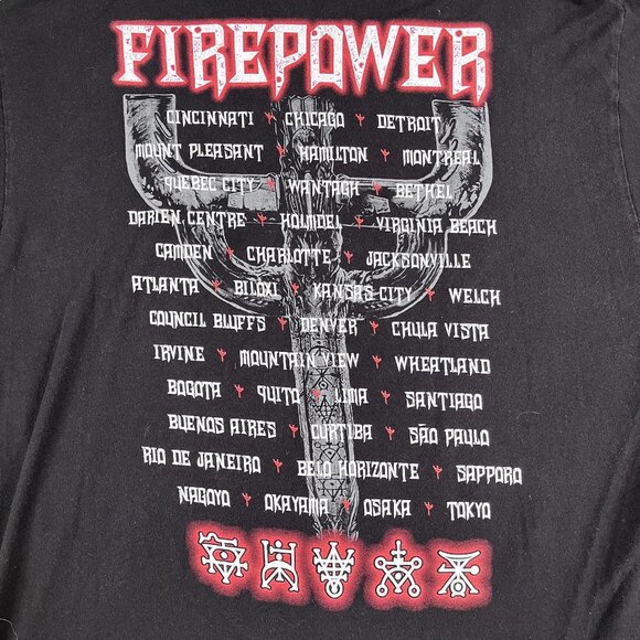 Judas Priest Firepower 2018 100% Cotton Mens Black Tour T-Shirt Sz XL - Picture 3 of 6